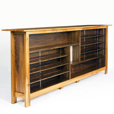 Elm & Walnut Bookcase